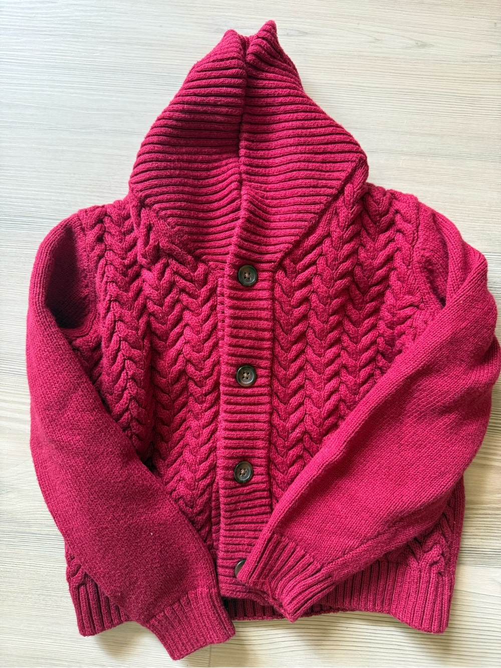 Janie and Jack Red Ribbed Knit Sweater with Hood